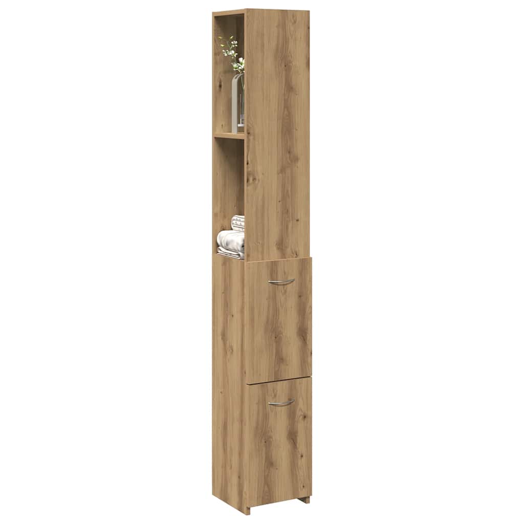 Armadietto Bagno Rovere 25x25x170 cm Legno Multistrato | homemem39