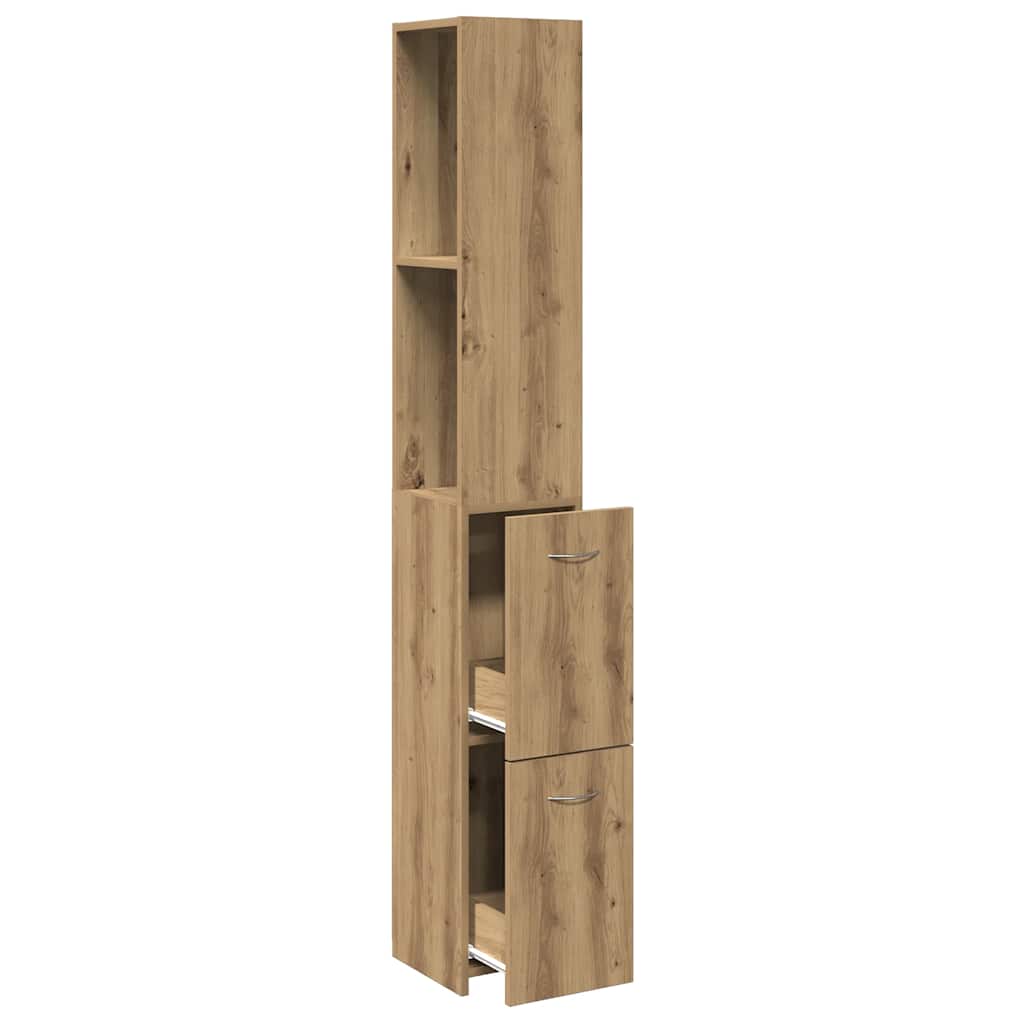 Armadietto Bagno Rovere 25x25x170 cm Legno Multistrato | homemem39