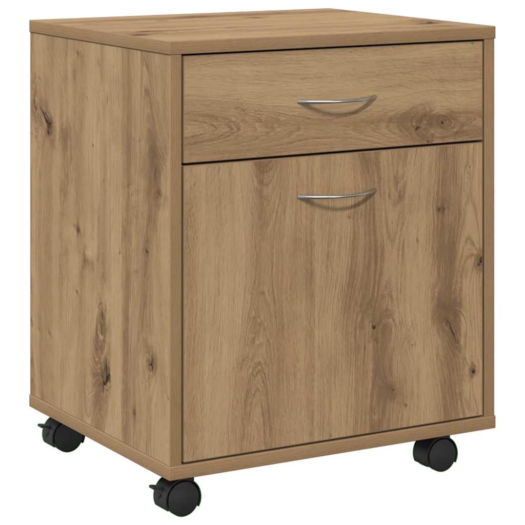 Armadietto con Ruote Rovere Artigianale 45x38x54 cm Truciolato | homemem39