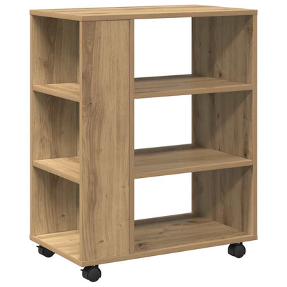Armadietto con Ruote Rovere Artigianale 60x35x75 cm Truciolato | homemem39