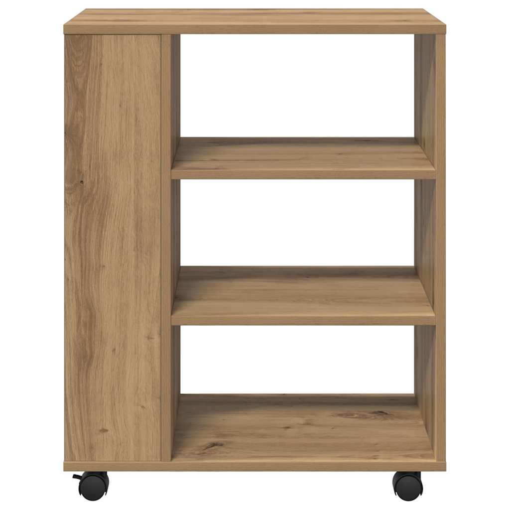 Armadietto con Ruote Rovere Artigianale 60x35x75 cm Truciolato | homemem39