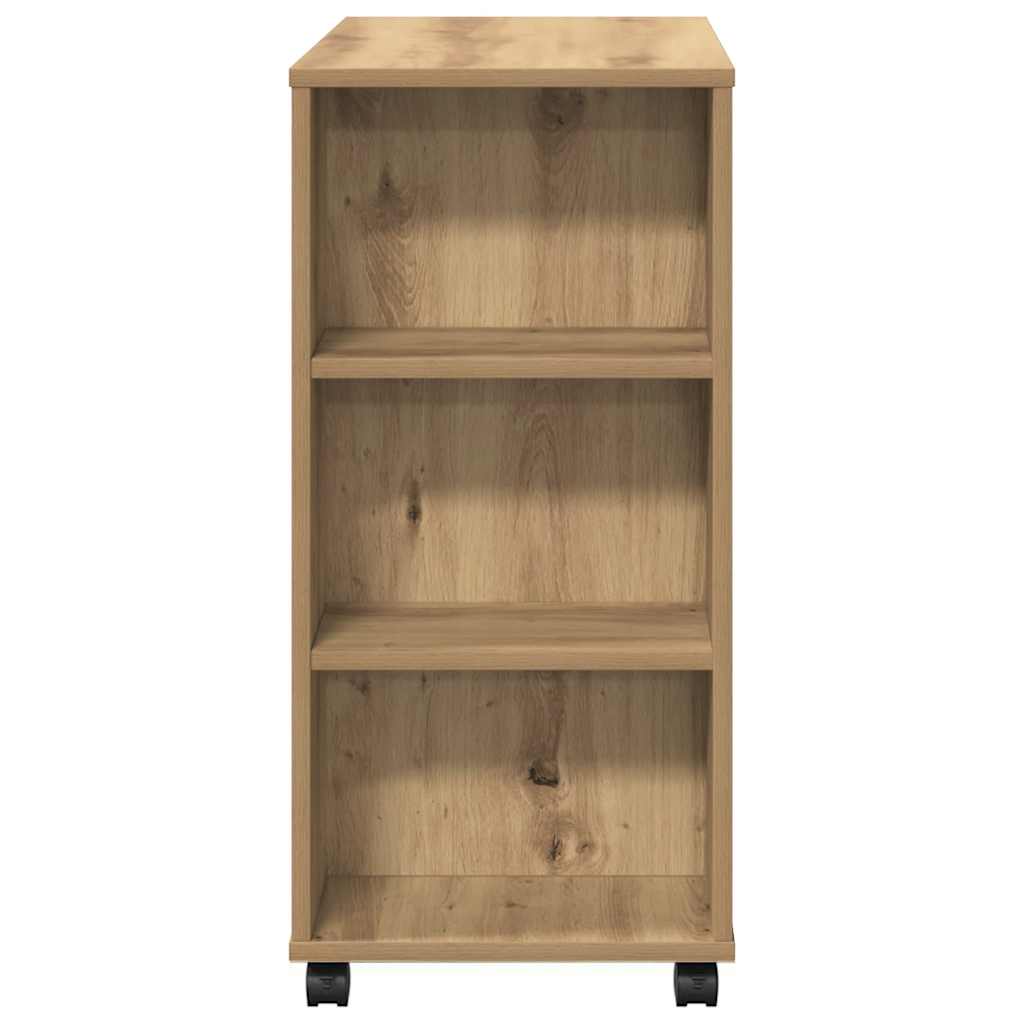 Armadietto con Ruote Rovere Artigianale 60x35x75 cm Truciolato | homemem39