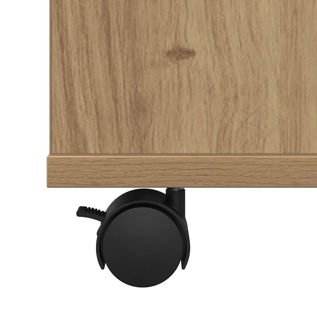 Armadietto con Ruote Rovere Artigianale 60x35x75 cm Truciolato | homemem39