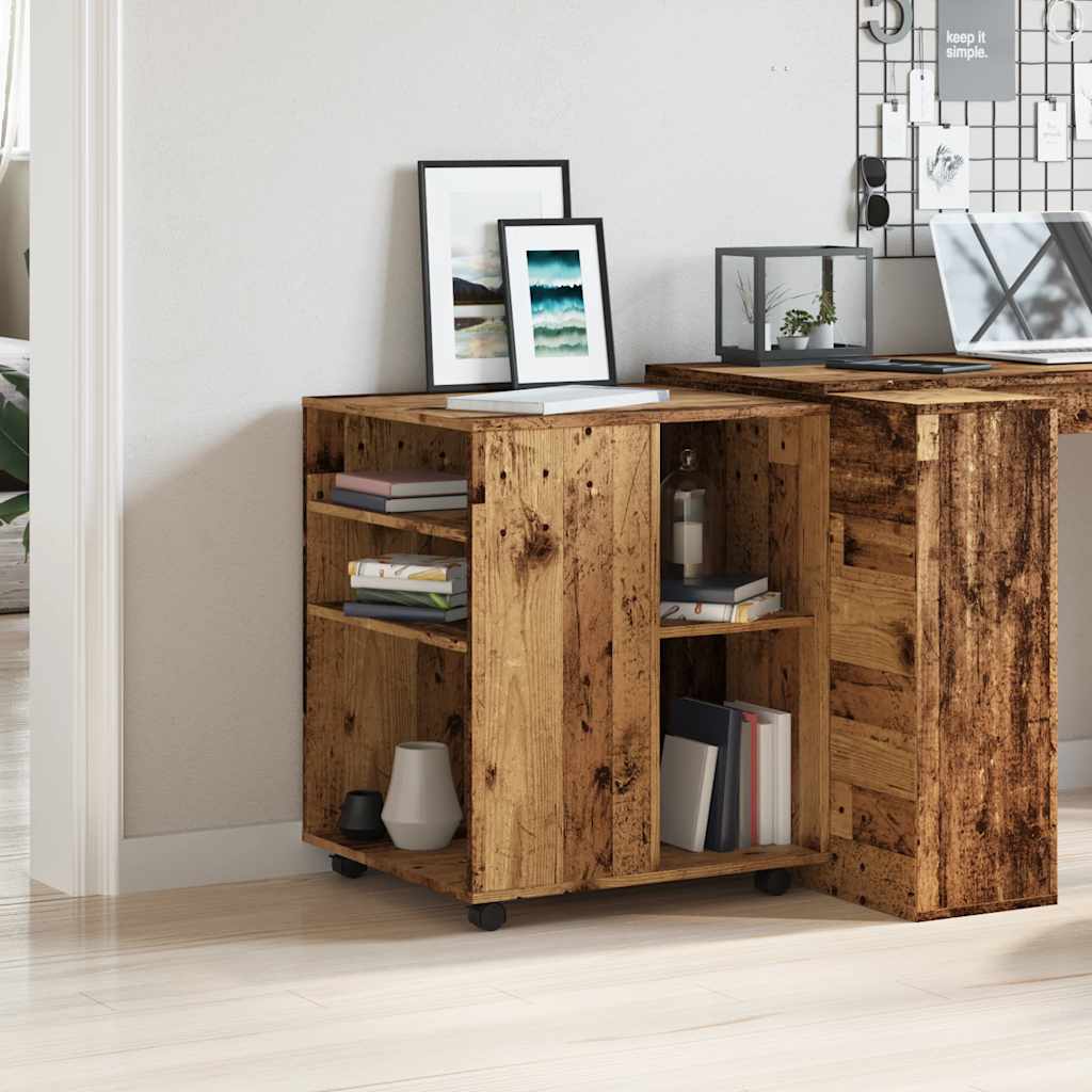 Armadietto con Ruote Legno Antico 60x53x72cm in Truciolato | homemem39