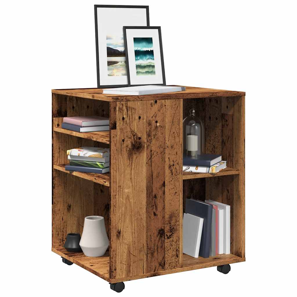 Armadietto con Ruote Legno Antico 60x53x72cm in Truciolato | homemem39