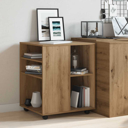 Armadietto con Ruote Rovere Artigianale 60x53x72 cm Truciolato | homemem39