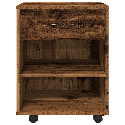 Mobiletto con Ruote Legno Antico 46x36x59 cm in Truciolato | homemem39