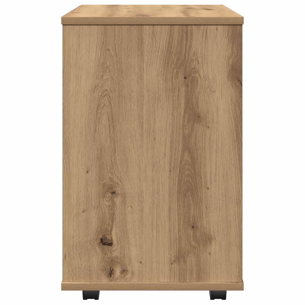 Armadietto con Ruote Rovere Artigianale 46x36x59 cm Truciolato | homemem39
