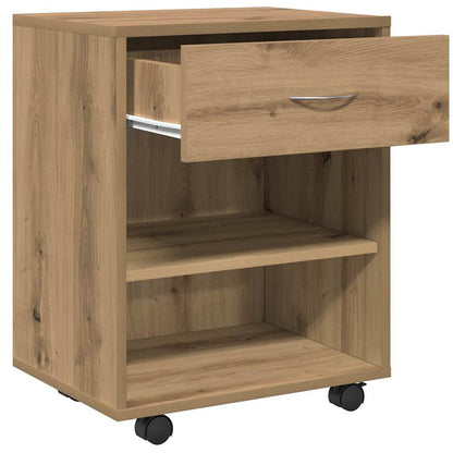 Armadietto con Ruote Rovere Artigianale 46x36x59 cm Truciolato | homemem39