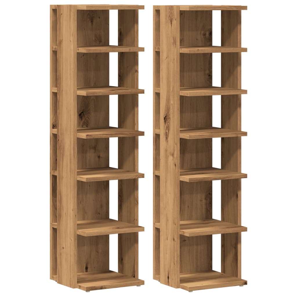 Scarpiere 2 pz Rovere Artigianale 28x27x102 cm in Truciolato - homemem39