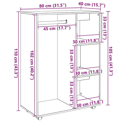 Armadio Legno Antico 80x40x110 cm in Legno Multistrato | homemem39