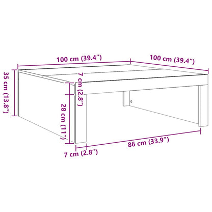 Tavolino Salotto Rovere Artigianale 100x100x35 cm in Truciolato | homemem39