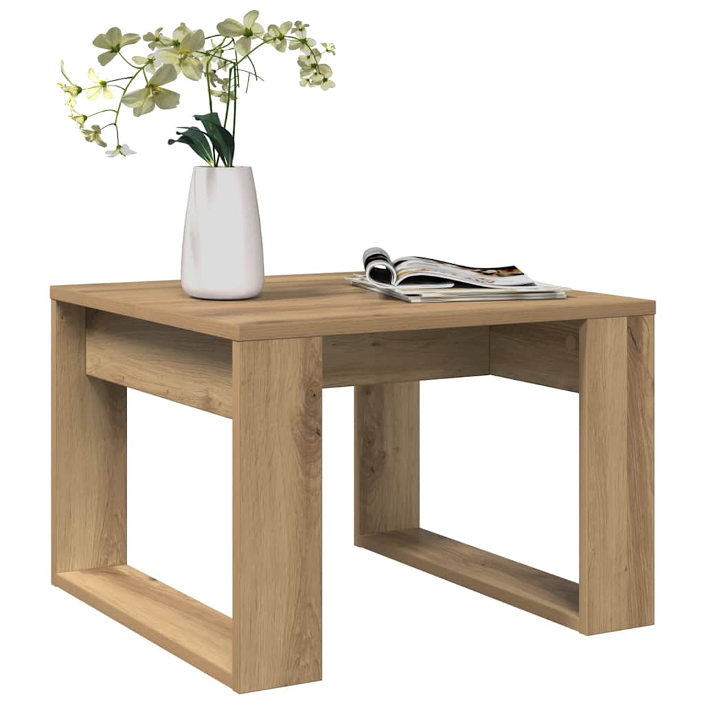 Tavolino da Salotto Rovere Artigianale 50x50x35cm in Truciolato | homemem39