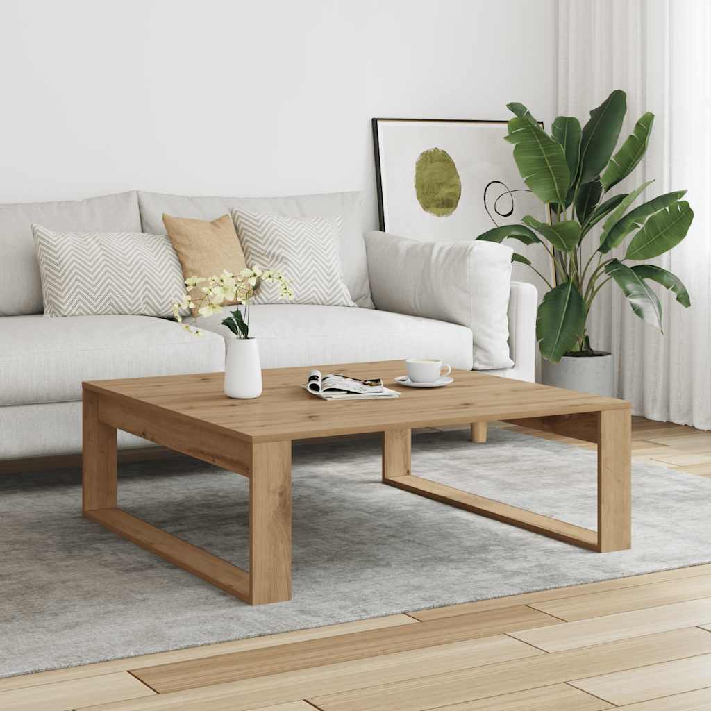 Tavolino Salotto Rovere Artigianale 100x100x35 cm in Truciolato | homemem39