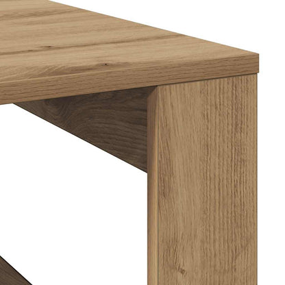 Tavolino Salotto Rovere Artigianale 100x100x35 cm in Truciolato | homemem39