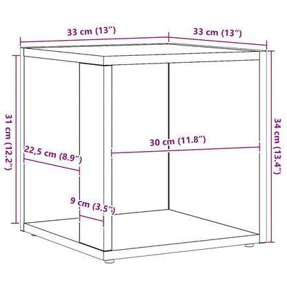 Tavolino da Salotto Rovere Artigianale 33x33x34cm in Truciolato | homemem39