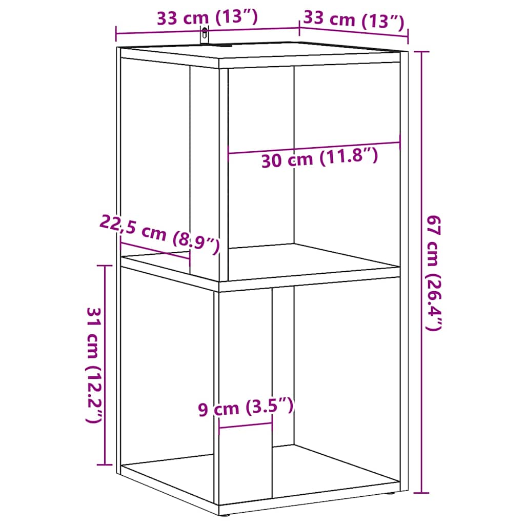 Mobile Angolare Legno Antico 33x33x67 cm in Truciolato | homemem39