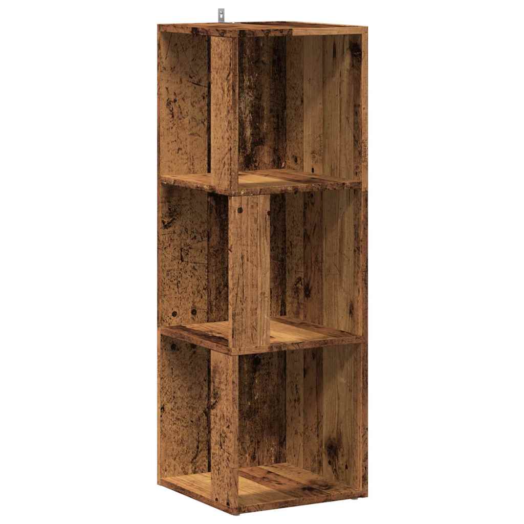 Mobile Angolare Legno Antico 33x33x100 cm Legno Multistrato | homemem39
