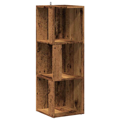 Mobile Angolare Legno Antico 33x33x100 cm Legno Multistrato | homemem39