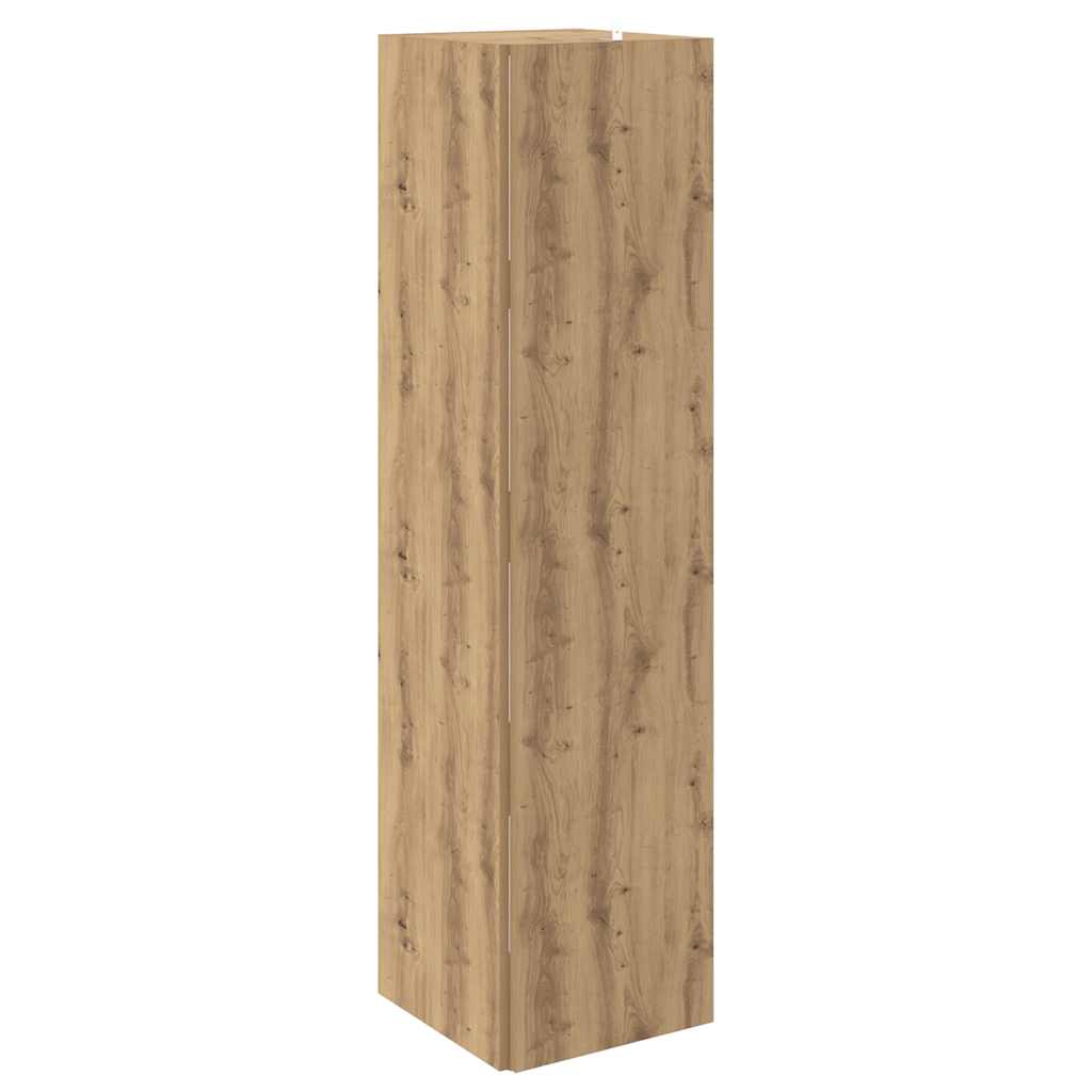 Scaffale Angolare Rovere Artigianale 33x33x132 cm in Truciolato | homemem39