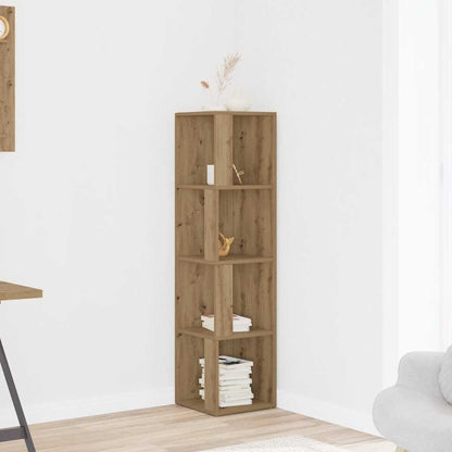 Scaffale Angolare Rovere Artigianale 33x33x132 cm in Truciolato