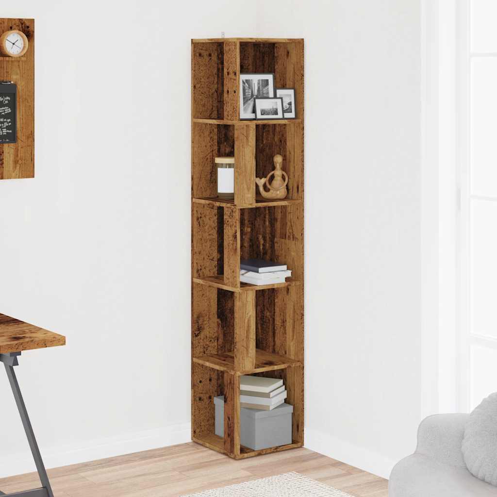 Mobile Angolare Legno Antico 33x33x165 cm in Truciolato | homemem39
