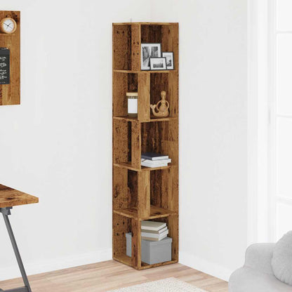Mobile Angolare Legno Antico 33x33x165 cm in Truciolato | homemem39