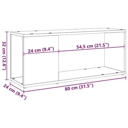 Mobile Porta TV Rovere Artigianale 80x24x32cm Legno Multistrato | homemem39