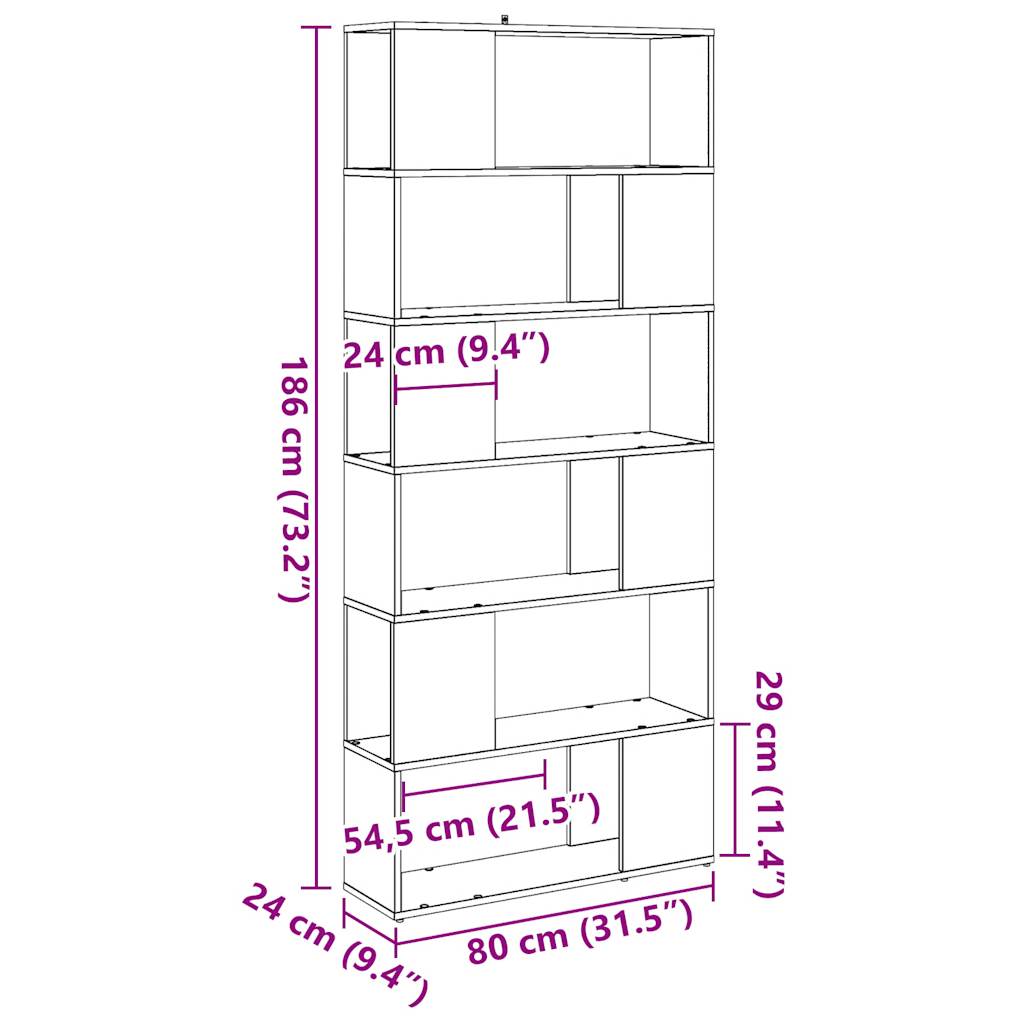 Libreria/Divisorio Stanza Legno Antico 80x24x186 cm | homemem39