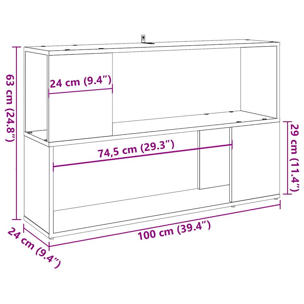 Libreria Legno Antico 100x24x63 cm in Truciolato | homemem39