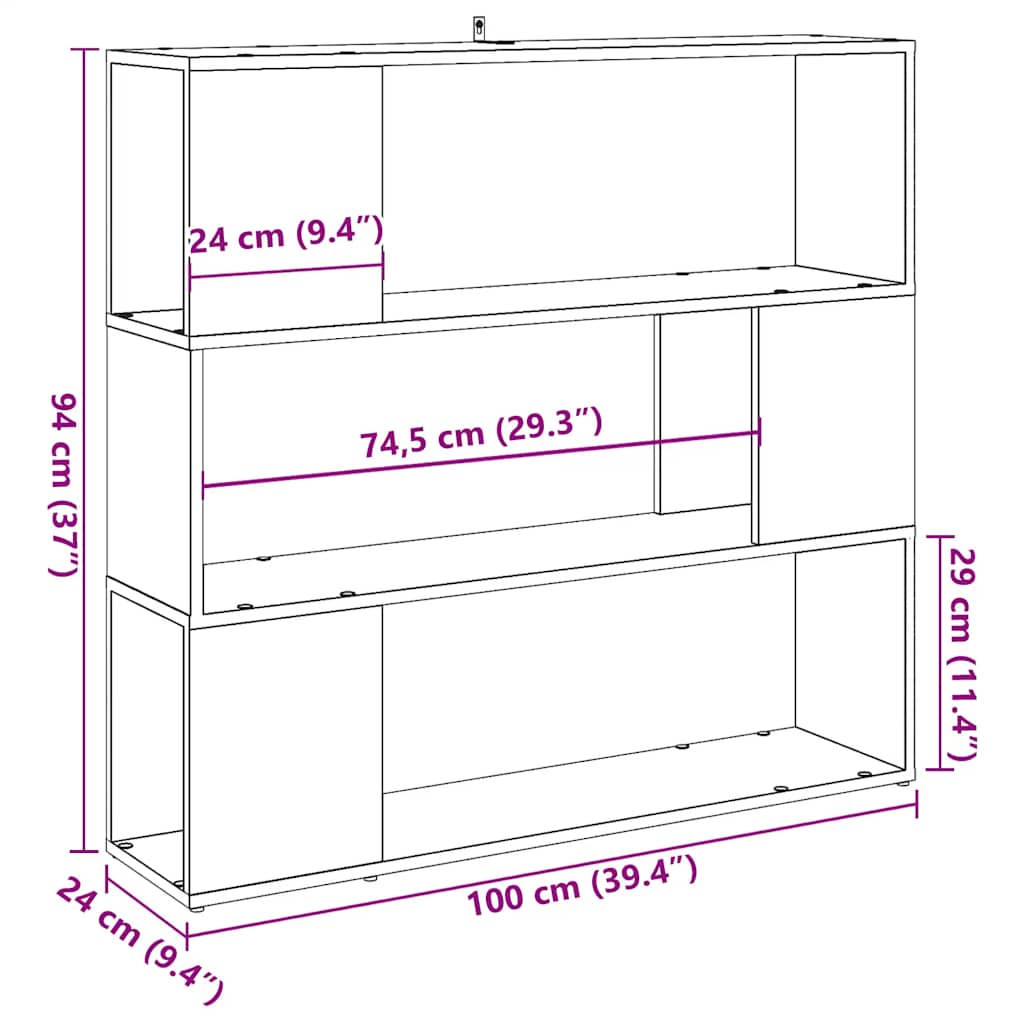 Libreria/Divisorio in Rovere Artigianale 100x24x94 cm | homemem39