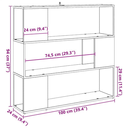 Libreria/Divisorio in Rovere Artigianale 100x24x94 cm | homemem39