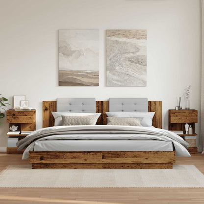 Comodini 2 pz in Legno Vecchio 40x35x65 cm in Legno Multistrato - homemem39