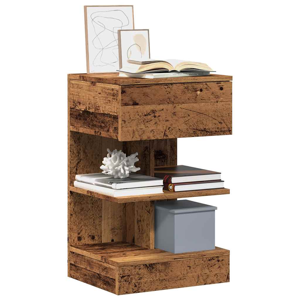 Comodini 2 pz in Legno Vecchio 40x35x65 cm in Legno Multistrato - homemem39