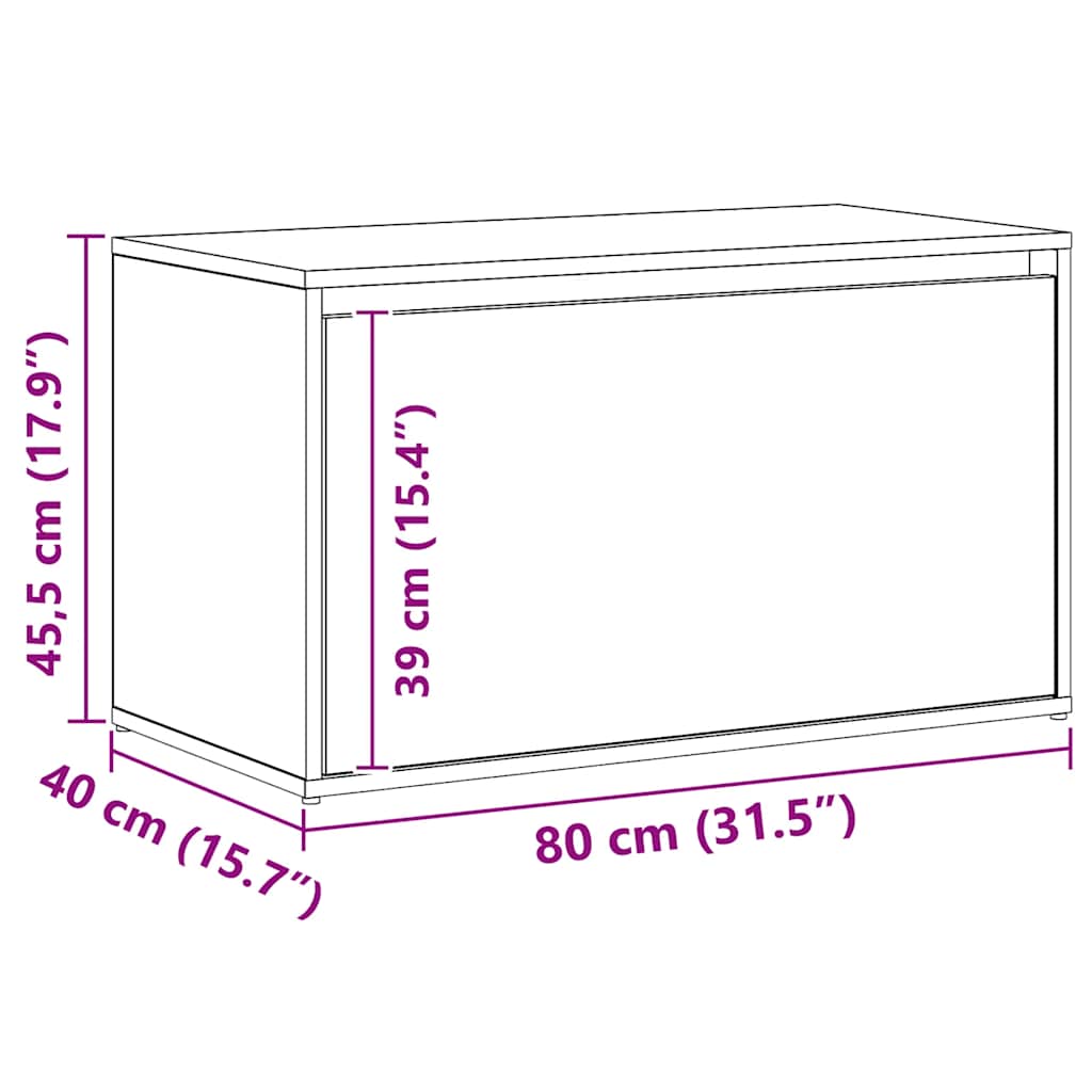 Panca Ingresso 80x40x45 cm Rovere Artigianale Legno Multistrato | homemem39