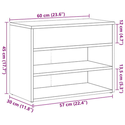 Scarpiera Legno Antico 60x30x45 cm in Legno Multistrato - homemem39