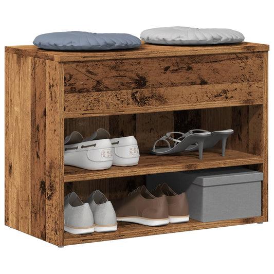 Scarpiera Legno Antico 60x30x45 cm in Legno Multistrato - homemem39
