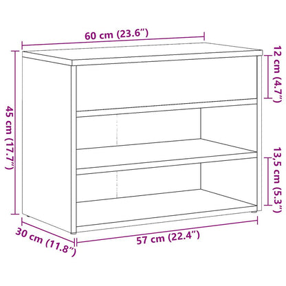 Scarpiera Rovere Artigianale 60x30x45 cm in Legno Multistrato - homemem39
