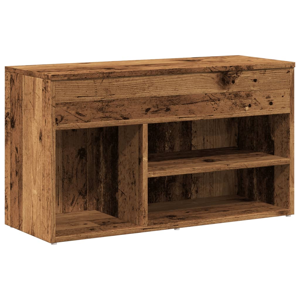 Scarpiera Legno Antico 80x30x45 cm in Legno Multistrato - homemem39