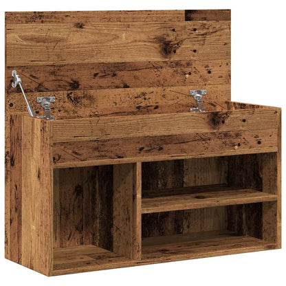 Scarpiera Legno Antico 80x30x45 cm in Legno Multistrato - homemem39