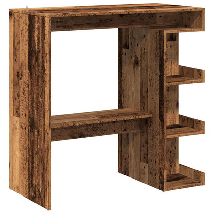 Tavolo Bar con Ripiani Legno Antico 100x50x101,5 cm Truciolato