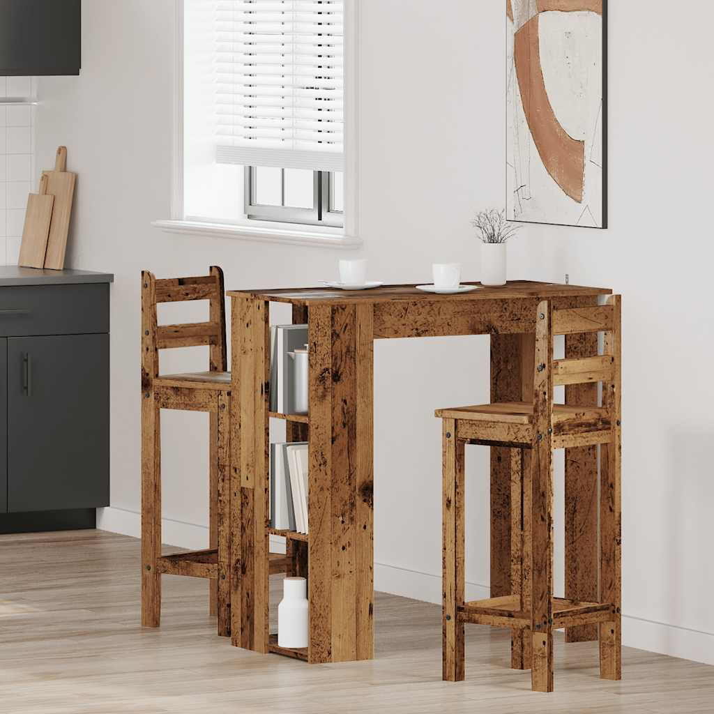 Tavolo Bar con Ripiano Antico 102x50x103,5 cm Truciolato | homemem39