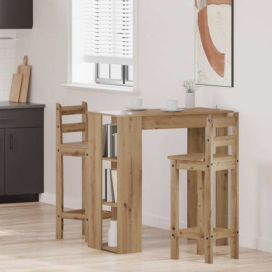 Tavolo Bar Ripiano Rovere Artigianale 102x50x103,5cm Truciolato | homemem39