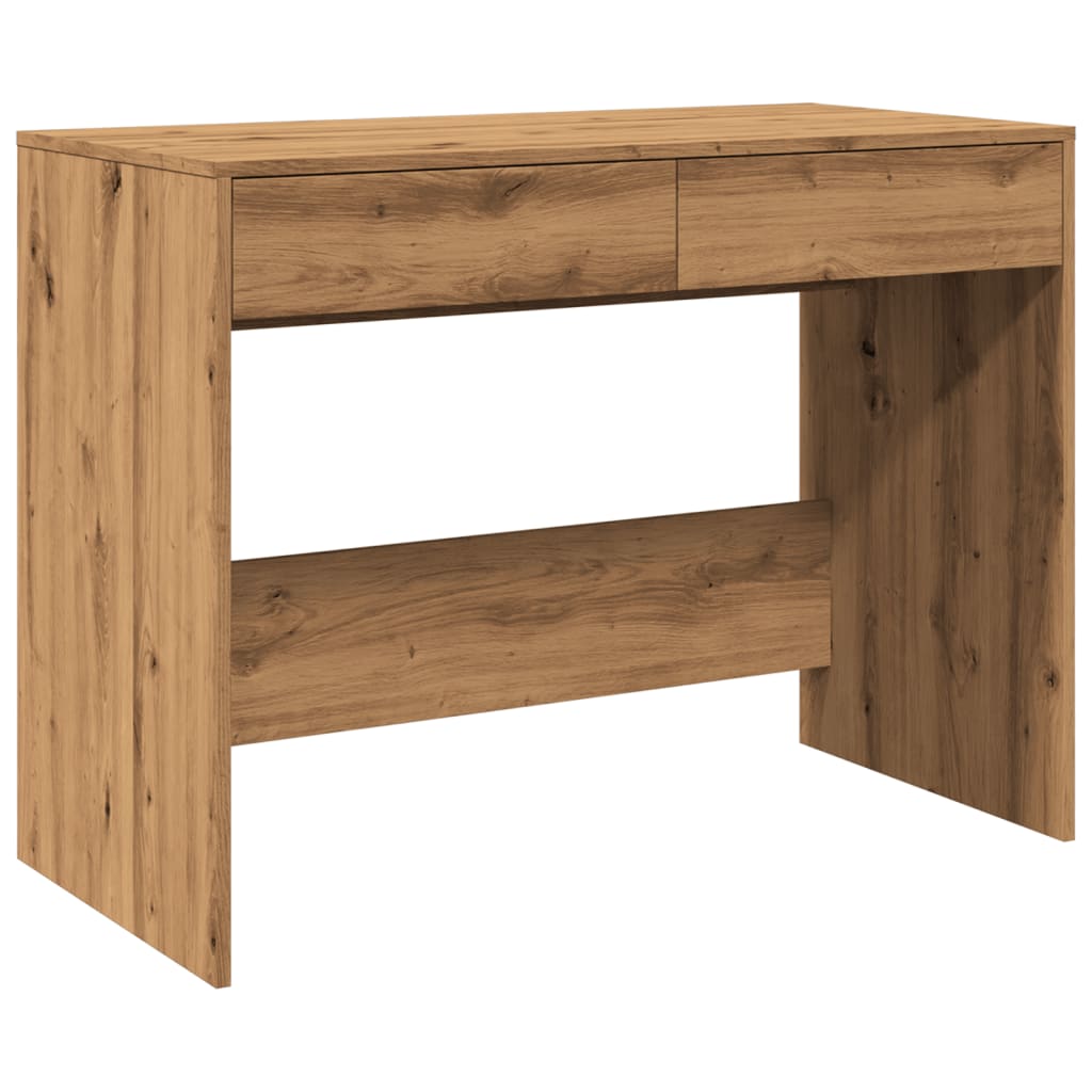 Scrivania Rovere Artigianale 101x50x76,5cm in Legno Multistrato - homemem39