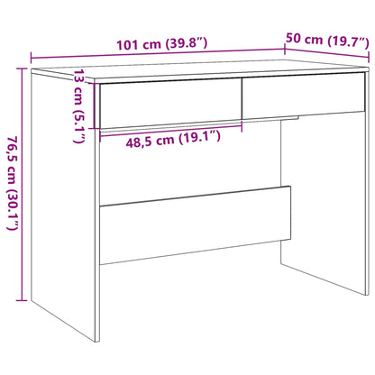 Scrivania Rovere Artigianale 101x50x76,5cm in Legno Multistrato - homemem39