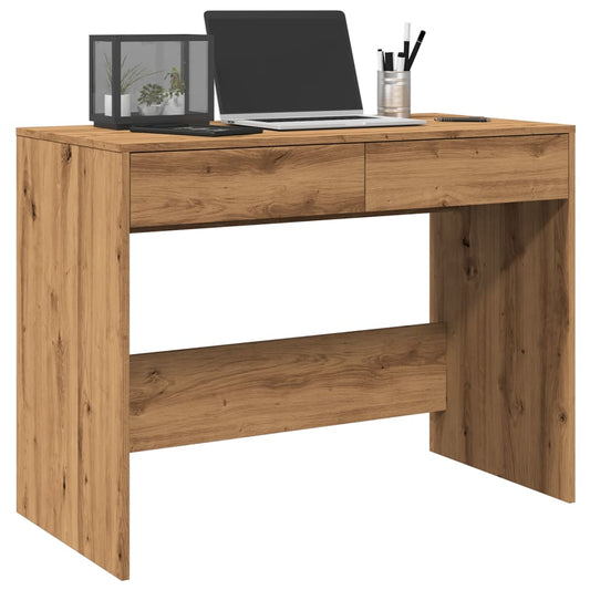 Scrivania Rovere Artigianale 101x50x76,5cm in Legno Multistrato - homemem39