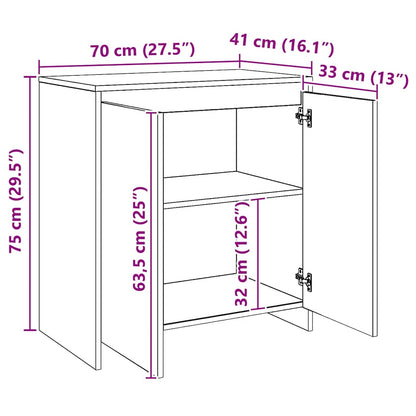 Credenza Rovere Artigianale 70x41x75 cm in Truciolato - homemem39