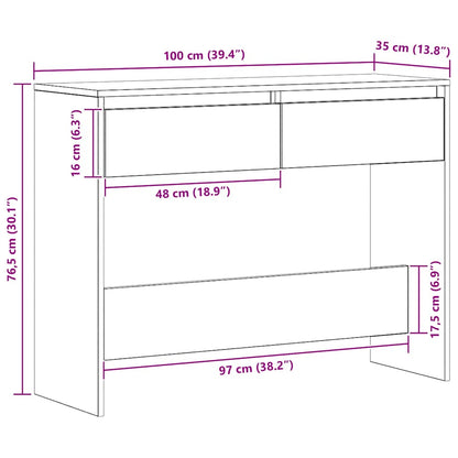 Tavolo Consolle Rovere Artigianale 100x35x76,5 cm in Truciolato | homemem39