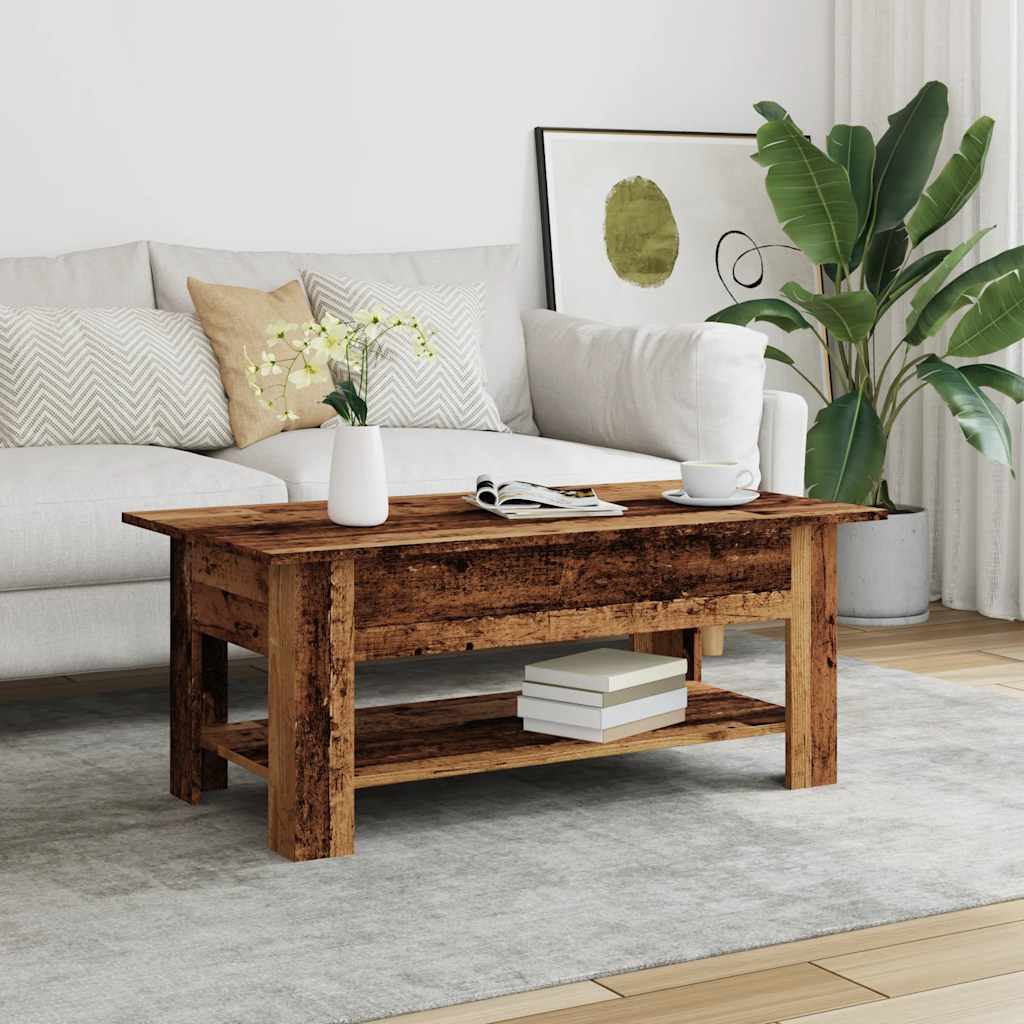 Tavolino da Salotto Legno Antico 102x55x42 cm Legno Multistrato | homemem39
