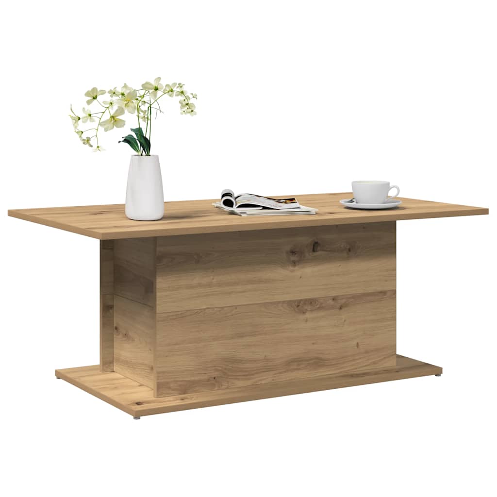 Tavolino Salotto Rovere Artigianale 102x55,5x40cm in Truciolato | homemem39